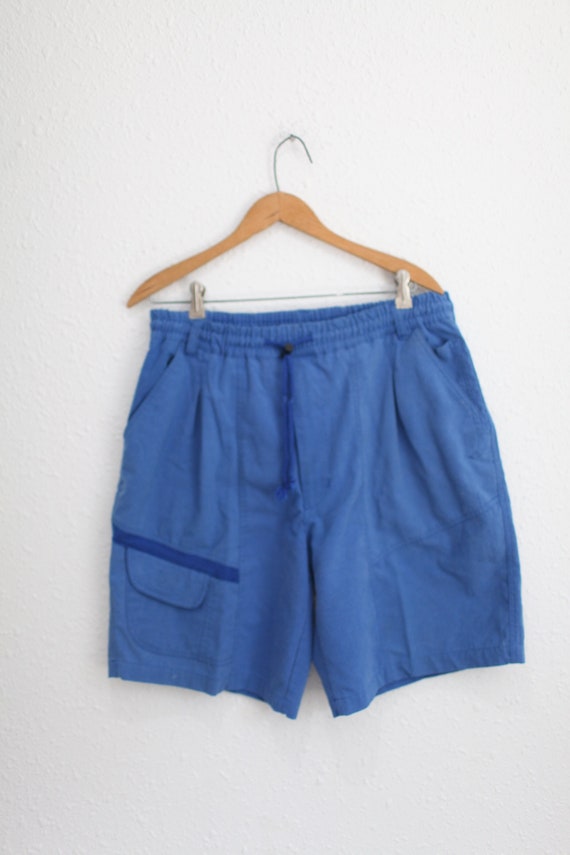 vintage 80s royal blue  hiker dad drawstring short