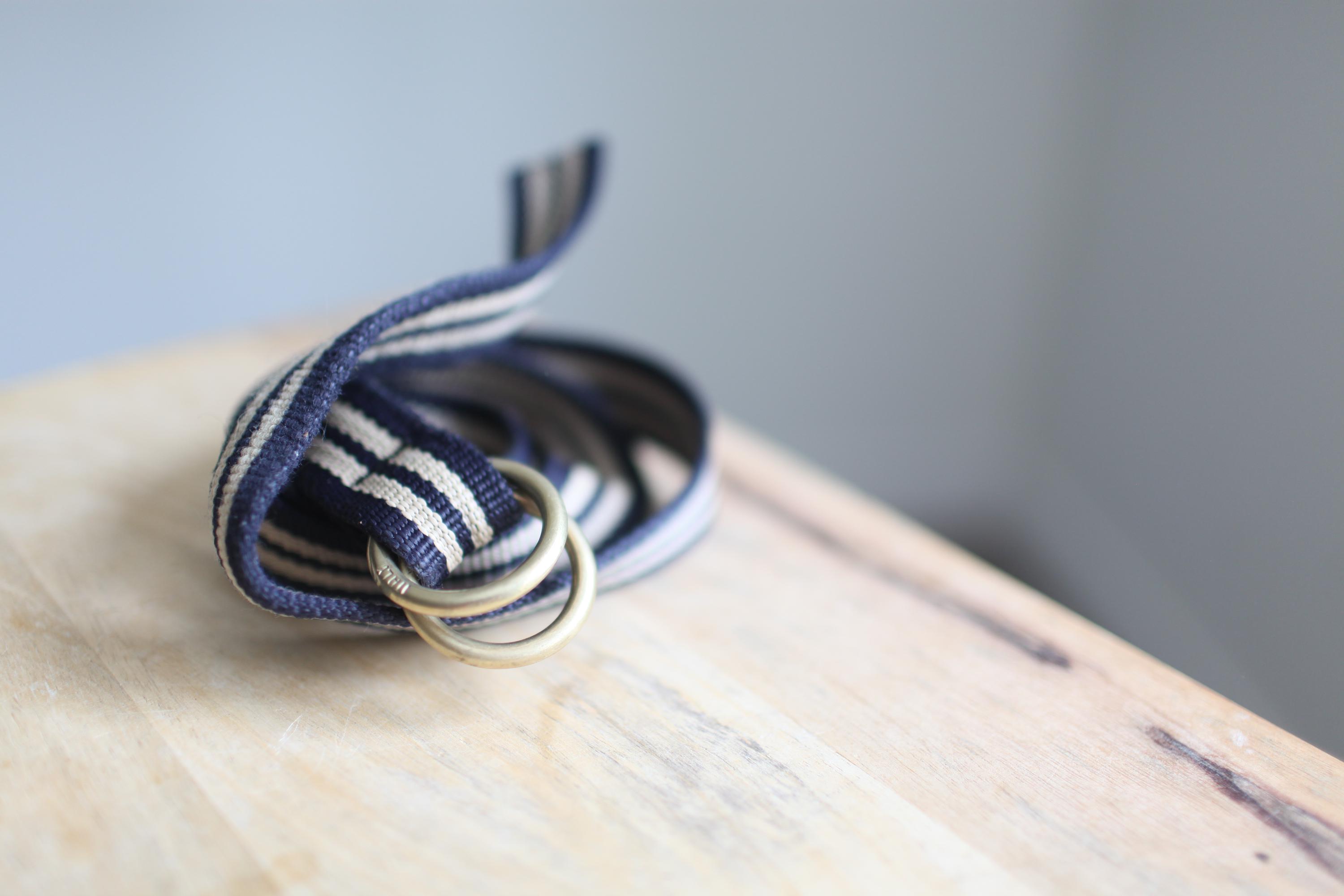 Vintage 1980\'s pale blue grey woven leather nautical preppy Belt Brass buckle Vintage Pat Areias Sterling Silver Inlayed Turquoise Belt  main image 3