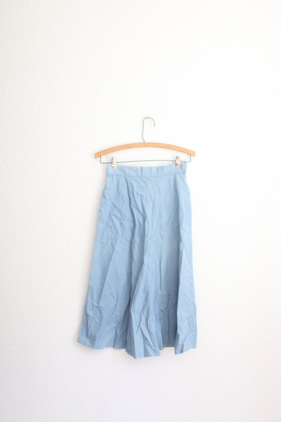 vintage 70s blue chambray  skirt  #0254
