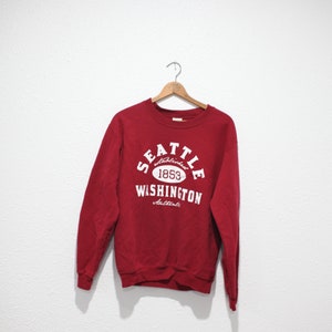 vintage seattle washington maroon sweatshirt 053 image 1