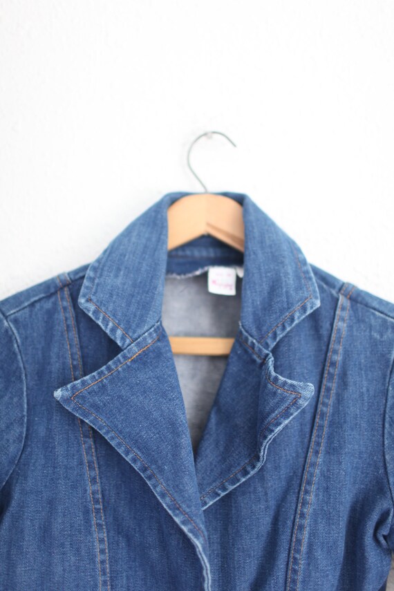 vintage 70s wrangler western cut denim jean blazer jacket 0265