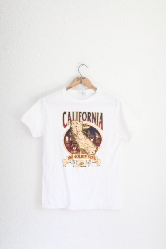 vintage 90s california goldemn state white  t shir