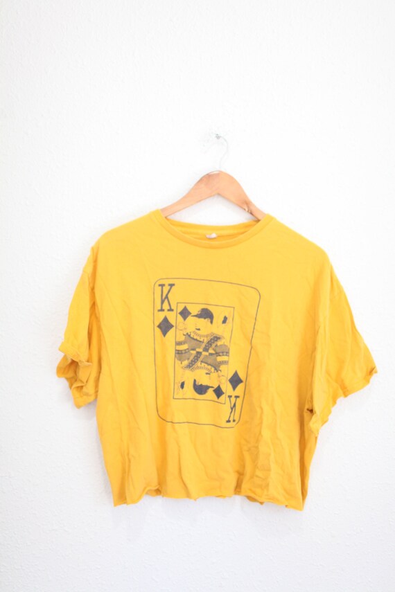 vintage seattle mariners gold cropped t shirt #01… - image 1