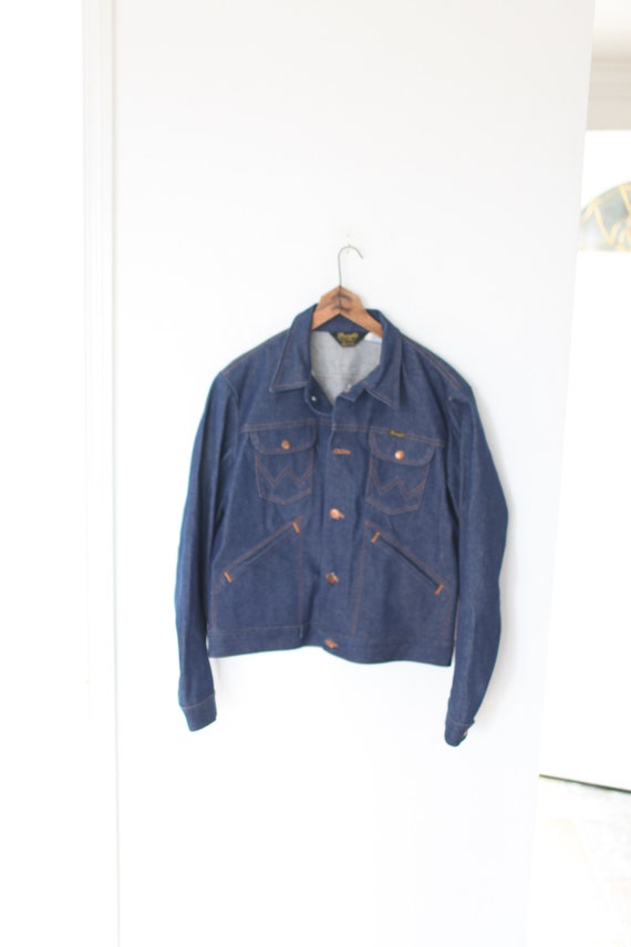 Vintage 70s wrangler denim jean jacket large