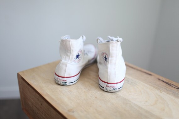 vintage 90s white converse all star  high tops wo… - image 5