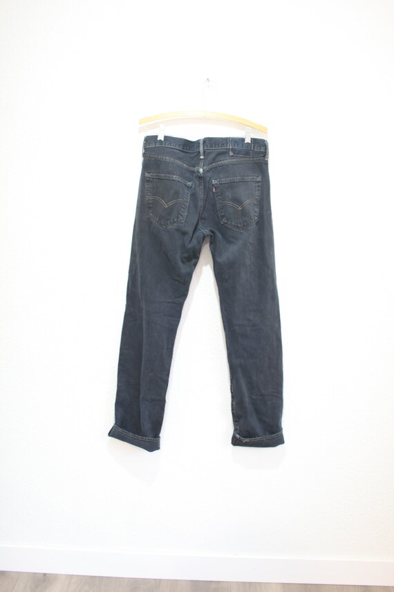 vintage 90s faded black levis 501  jeans denim 33… - image 2