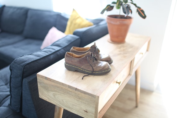 vintage dr martens brown leather chunky oxfords wo