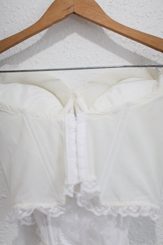 vintage 80s white lace corsette camisole bralette… - image 4