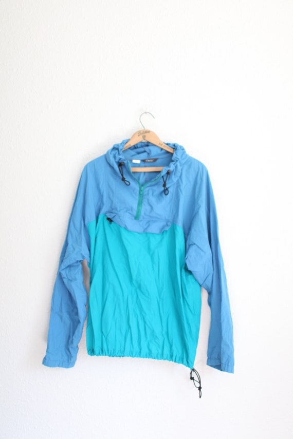 vintage 90s orivs oversized colorblock blue draws… - image 1