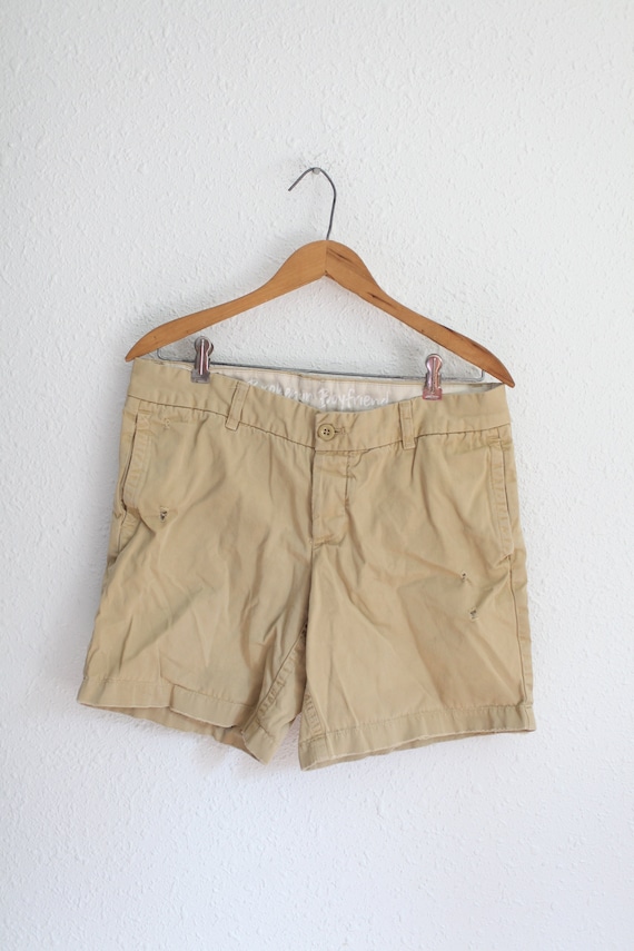 vintage Y2K j crew distressed tan khaki shorts 6 #