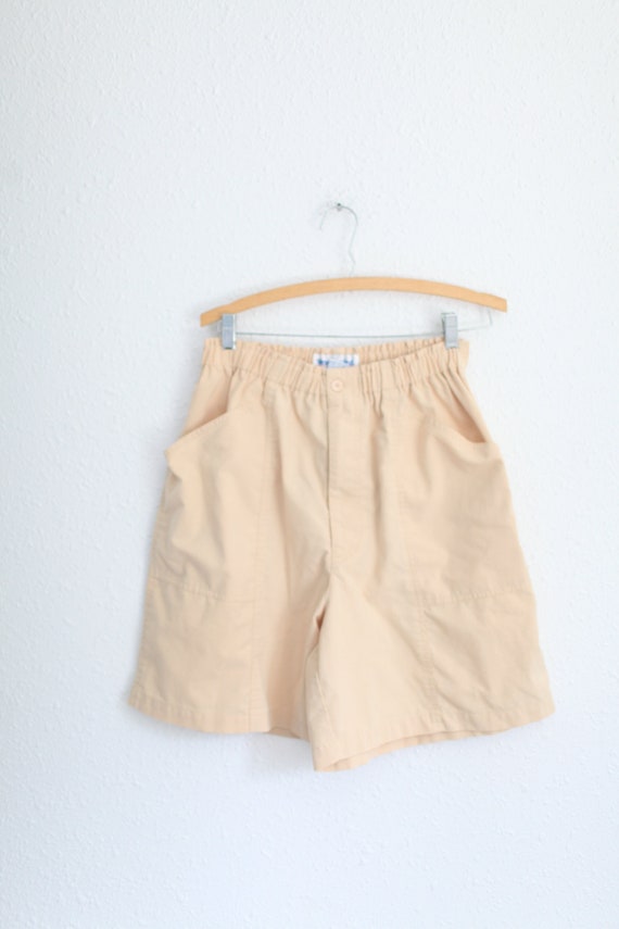 vintage 90s yellow paperbag high rise waist shorts
