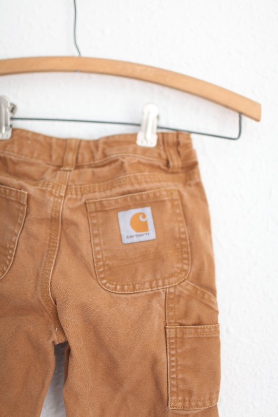 Vintage Carhartt Tan Brown Pants Kids 4 0263 