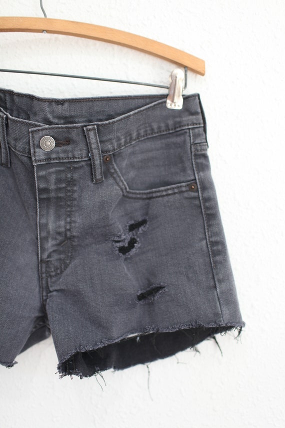 vintage 90s levis 511 black cut off jean shorts 3… - image 4