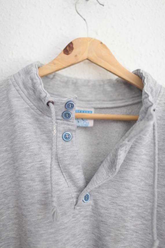 vintage 90s navy bleu &  gray  oversized pullover sweatshirt XL  #0345 View 3