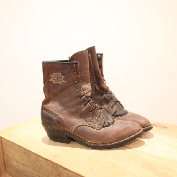 lace up brown leather boots womens