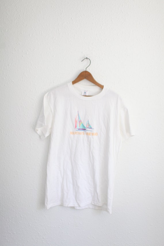 vintage 90s marthas vineyard white t shirt #062