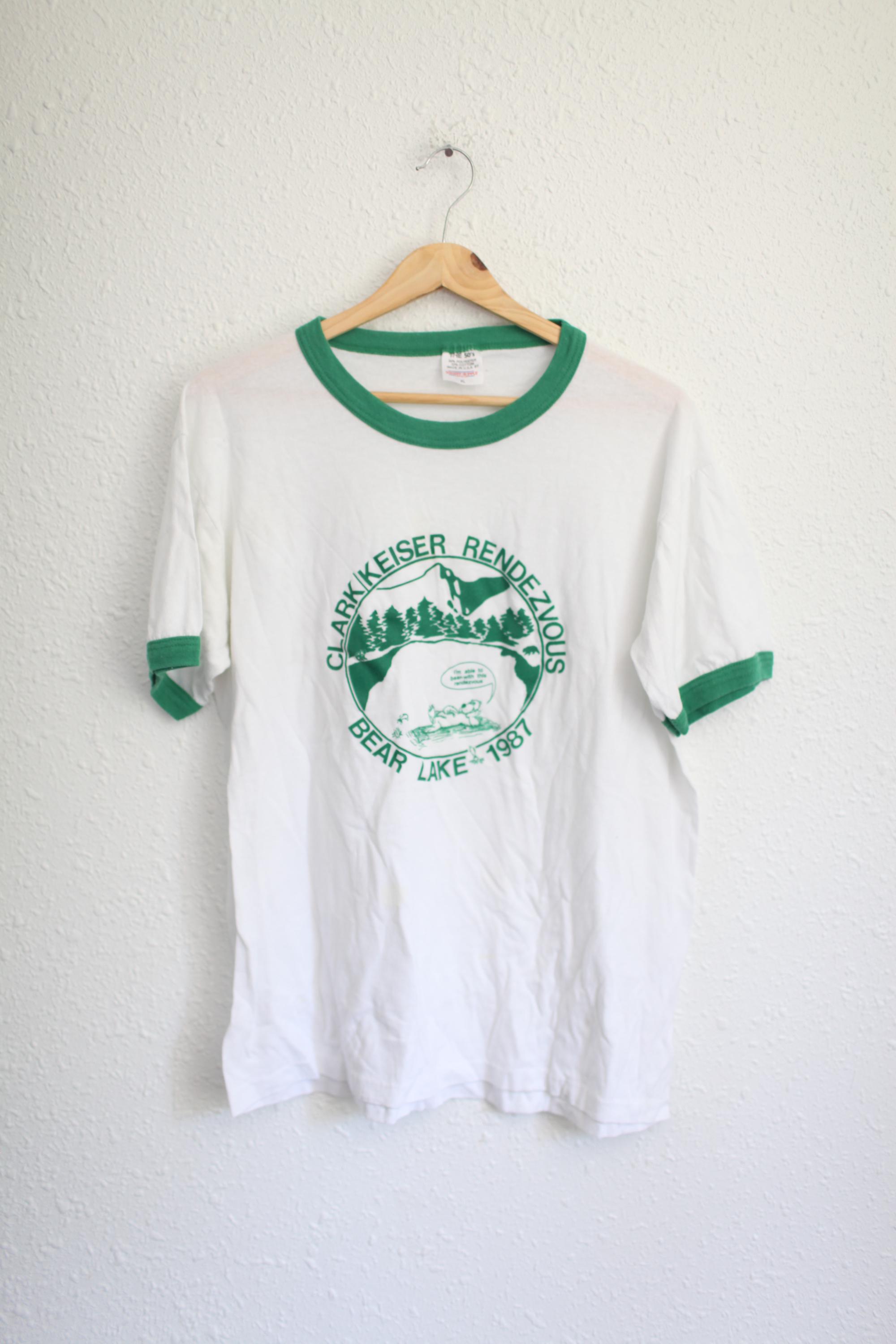 Vintage 1987 Bear Lake Reunion Green Ringer T Shirt #062 - Etsy