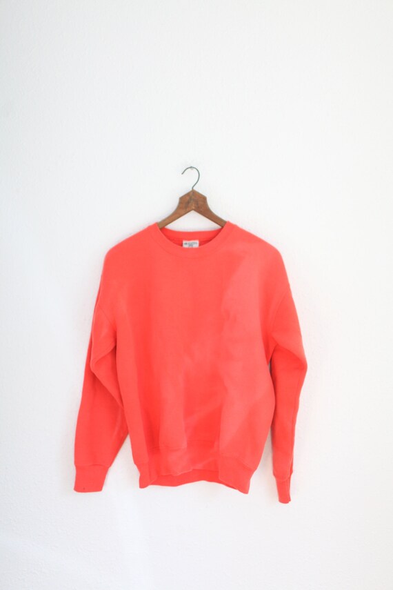 vintage 80s faded  strawberry red  crewneck sweats