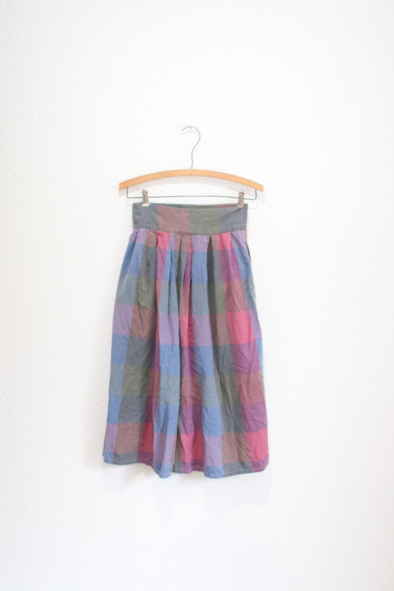 vintage purple  & pink plaid skirt with pockets 2… - image 4