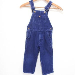 vintage 80s navy blue overalls kids baby 2/3 months #0673
