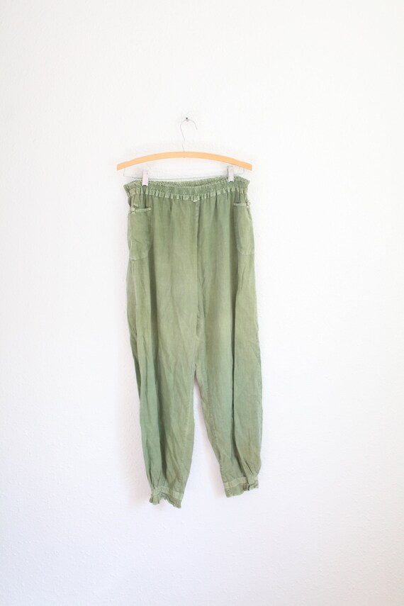 vintage 90s green baggy relaxed festival pants#018