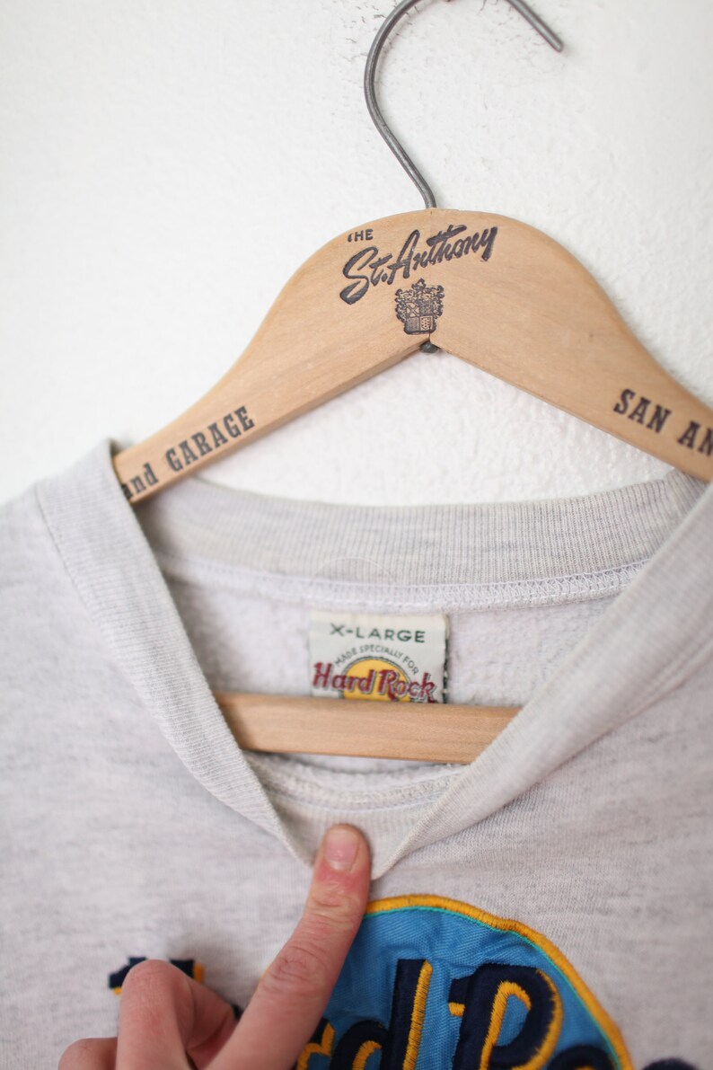 vintage hard rock cafe hong kong china heathered gray sweatshirt *a0316*