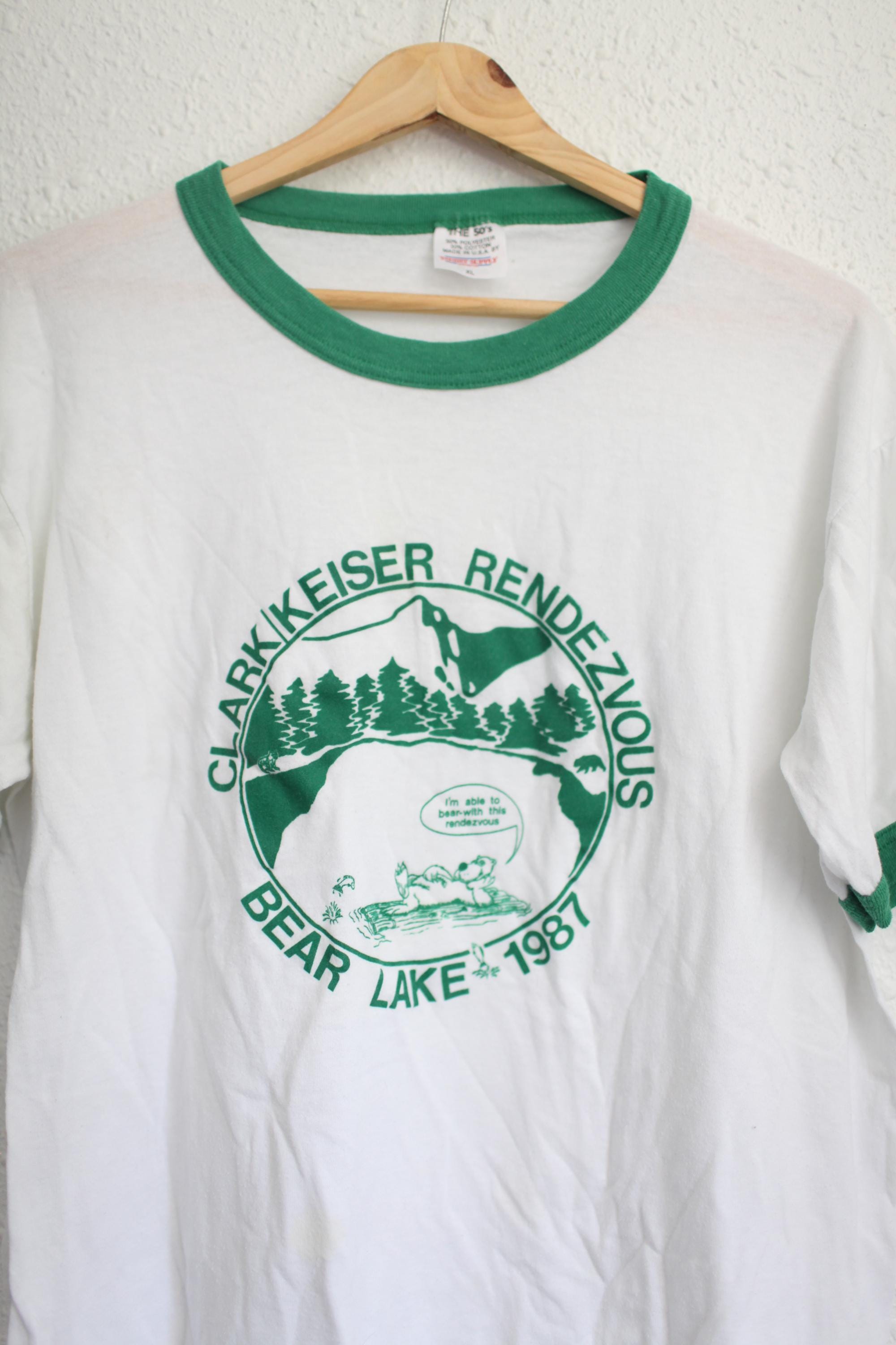 Vintage 1987 Bear Lake Reunion Green Ringer T Shirt #062 - Etsy