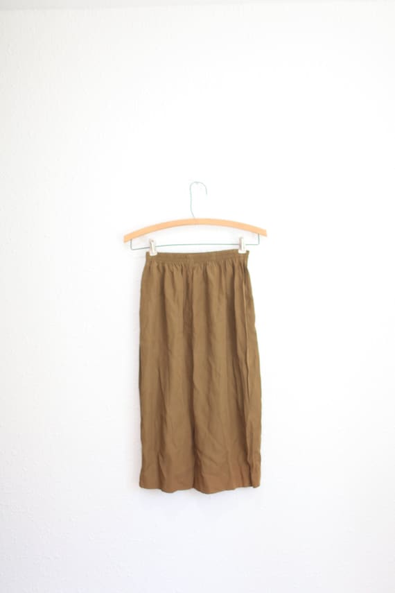 vintage 80s olive green skirt  skirt  #0579