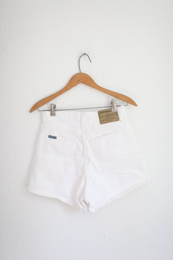 vintage 90s jordache white  high rise jean shorts… - image 2