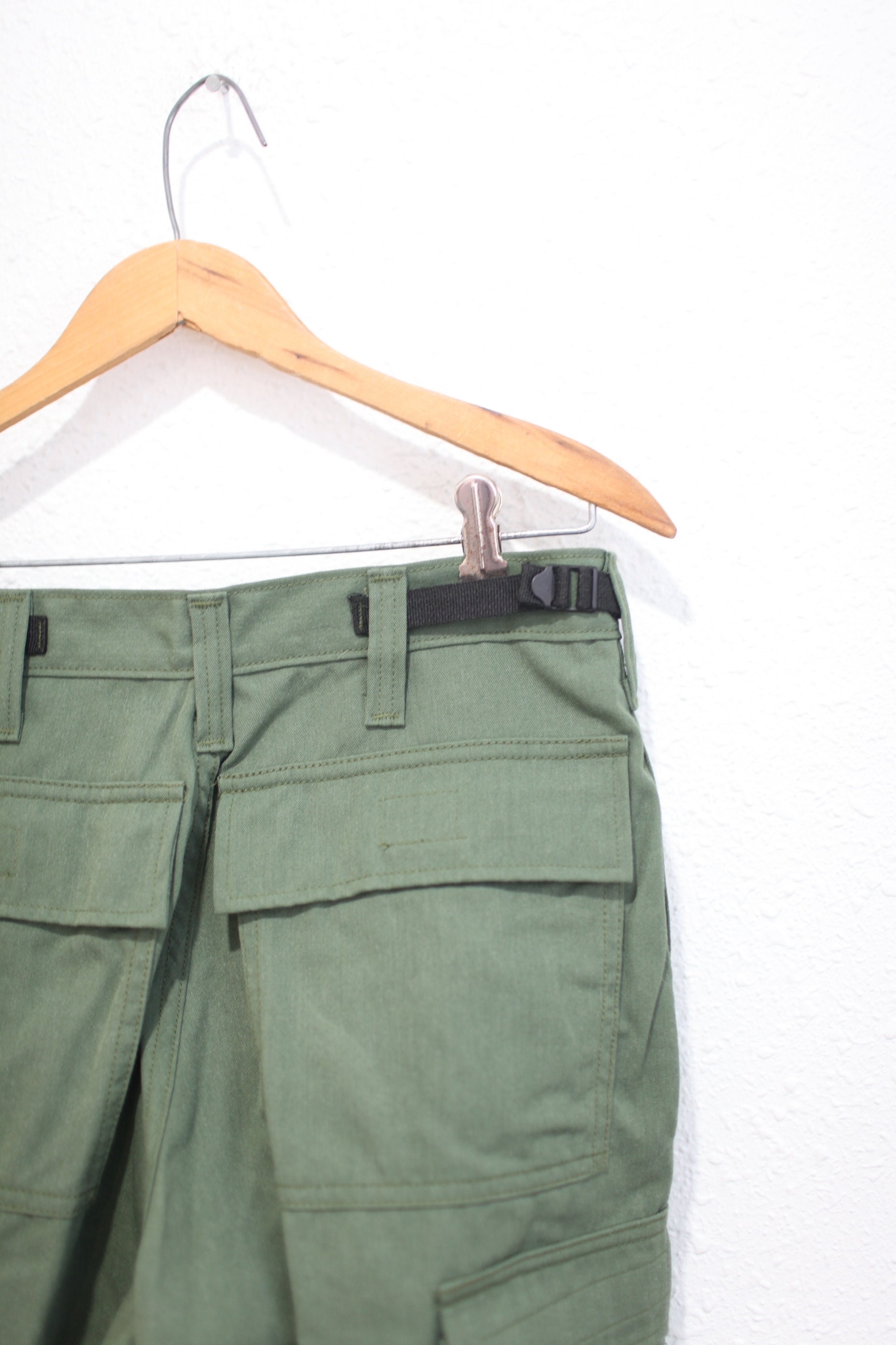 Vintage 70s Olive Green Utility Cargo Trouser Pants 26-30