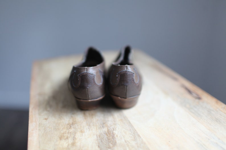 vintage brown leather ankle boots western booties womens 6.5 image 5