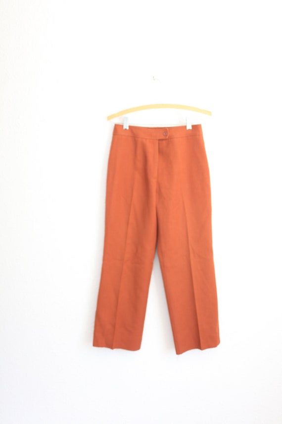 vintage 70s rusty orange cropped  trouser pants 27