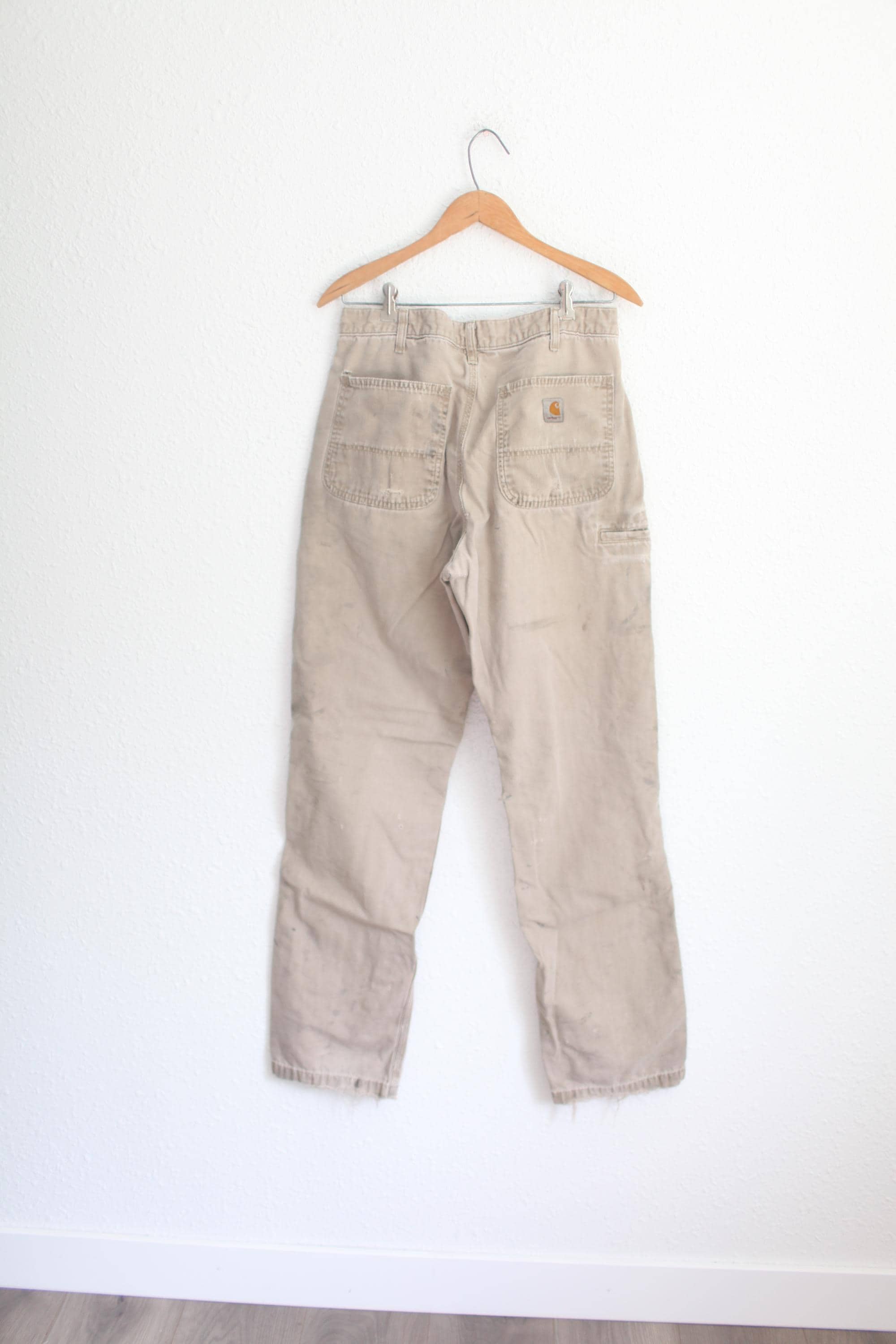 Vintage 90s Carhartt Distressed Tan Industrial Carpenter Pants 32