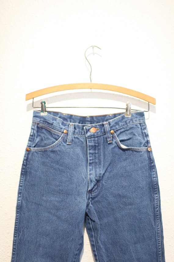 vintage wrangler 1980's  blue  jeans denim 28 x 3… - image 5