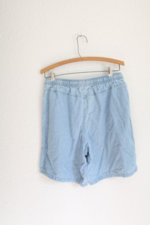 vintage 90s drawstring chambray denim jean shorts… - image 4