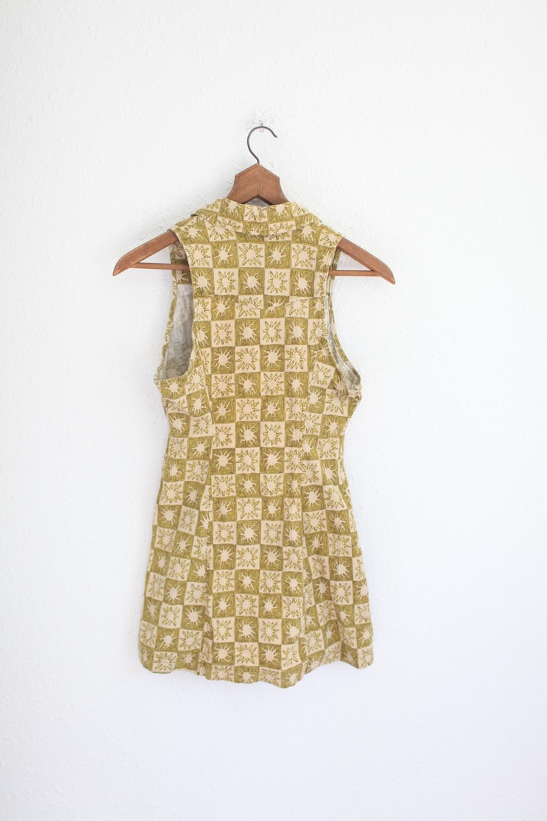 vintage 90s y2k urban outfitter green sun zipper mini dress #0387 image 7