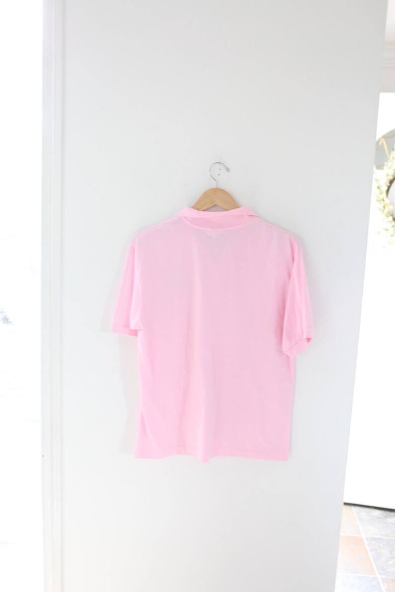 vintage 80/'s pie /'n pig pink polo shirt #0780
