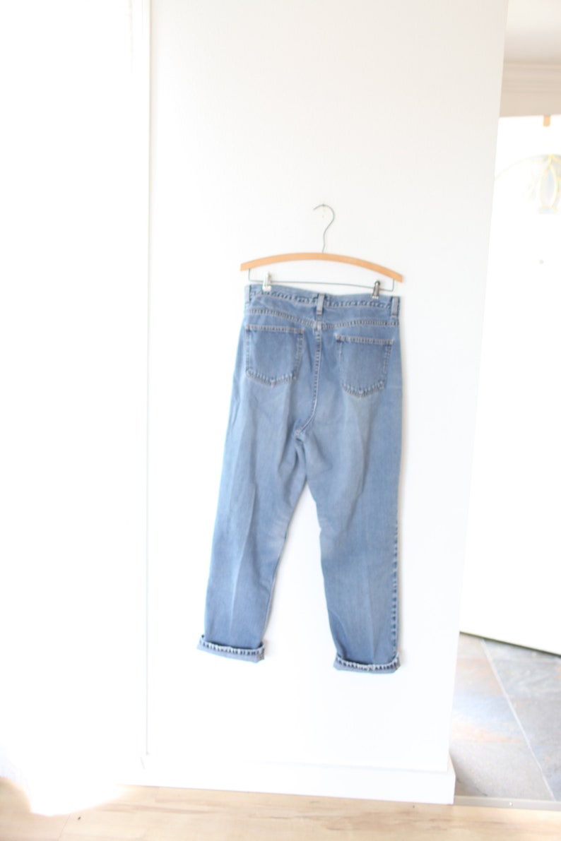 vintage 1980/'s ll bean high rise waist tapered mom jeans denim 32 #0482