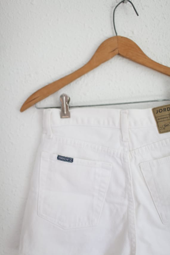 vintage 90s jordache white  high rise jean shorts… - image 5