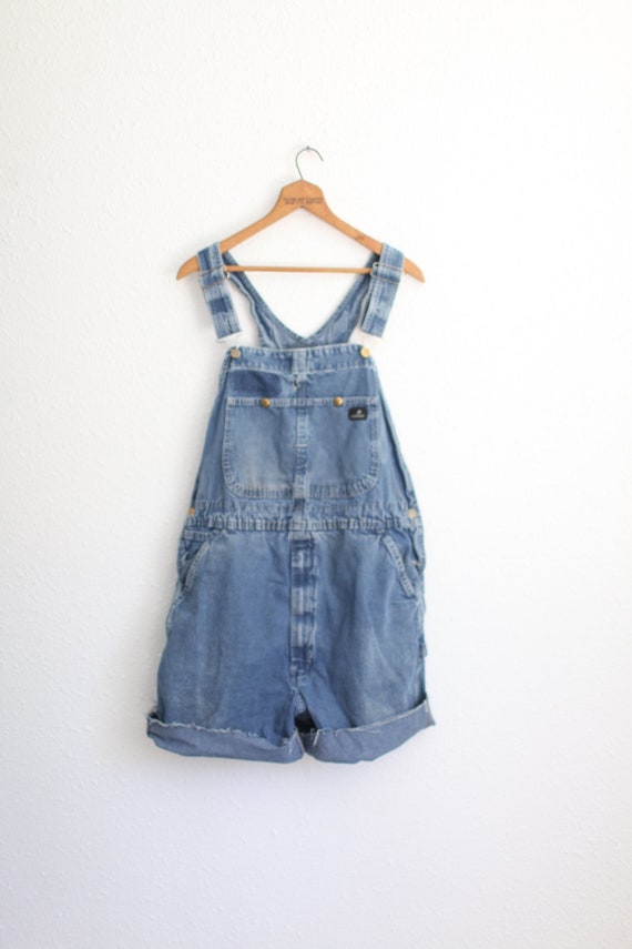 vintage 80s  broken-in denim jean cut offs overall