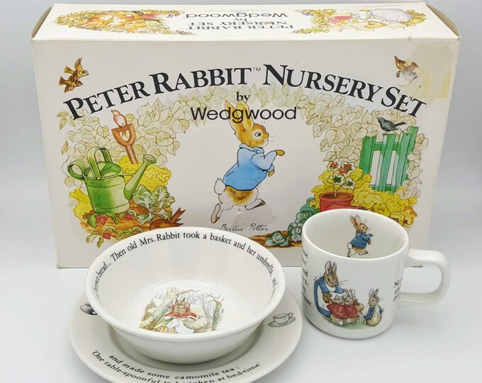 Peter Rabbit Nursery Set 3 Piece With Plate, Mug, Bowl - Etsy