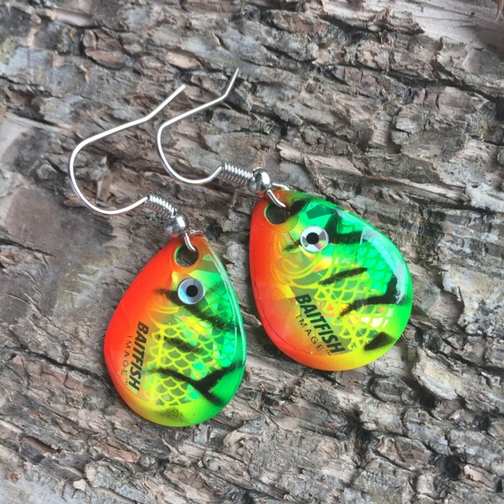 Firetiger Fishing Lure Earrings / Rustic Jewelry / Fishing Etsy