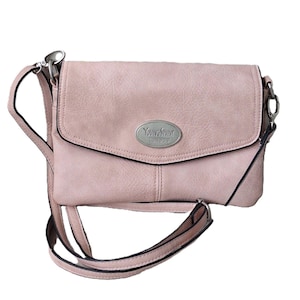 Petit sac à main en faux cuir rose poudré, cadeau vintage