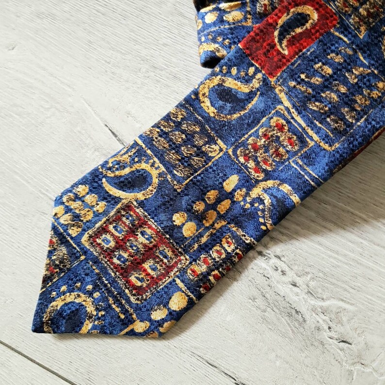 Silk Paisley Ties for Men Wide Necktie Printed Floral Abstract Etsy