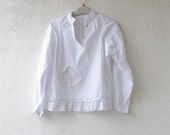 romantic vintage lace shirt blouse white lace white upcycled eco boho lace schabby blouse