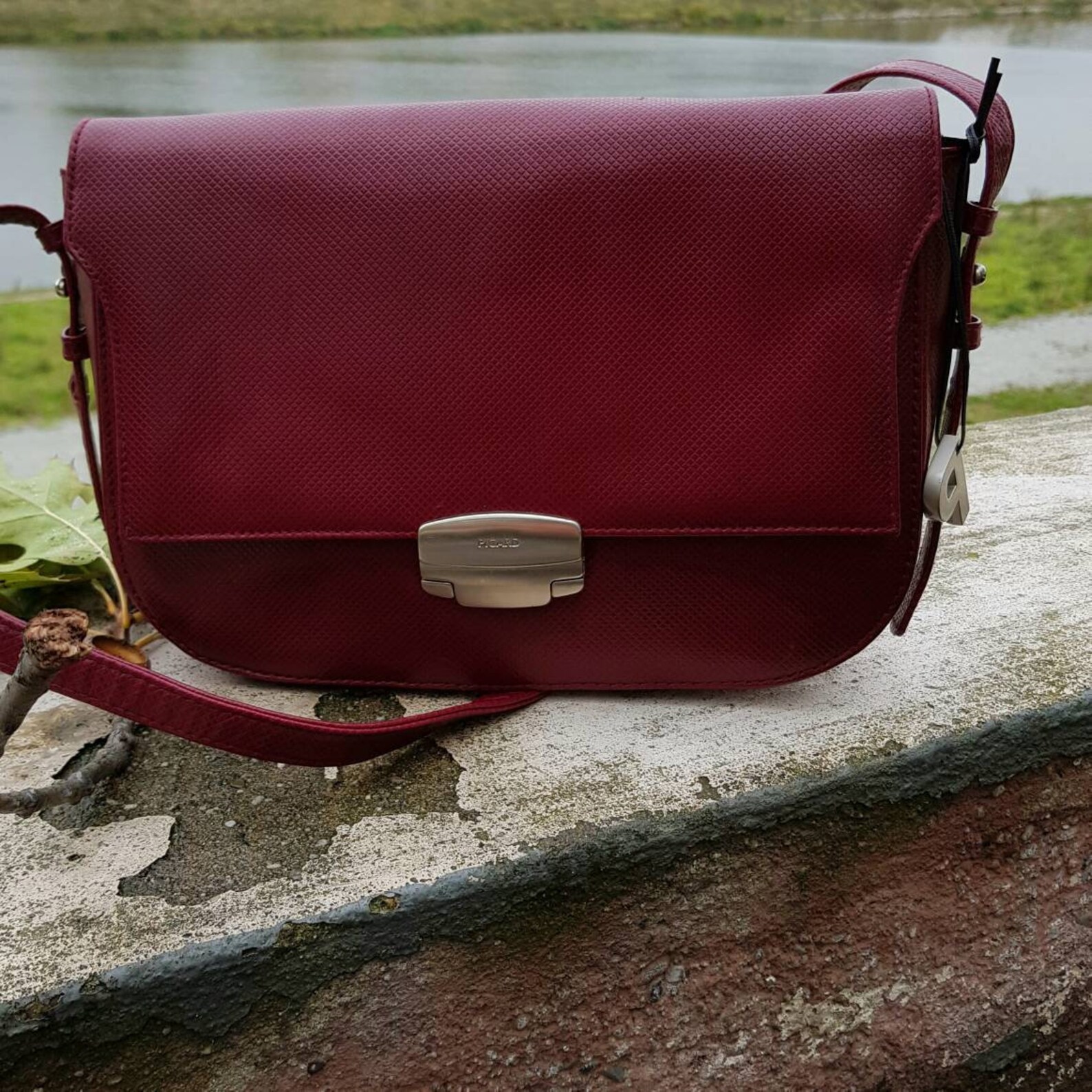 Mini Crossbody Organizer Purse Small Bag Burgundy Leather Etsy