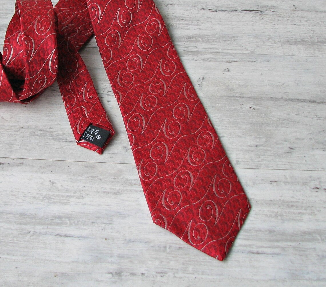 Cherry Red silk tie Wide Fit Tie Preppy Style Elegant | Etsy