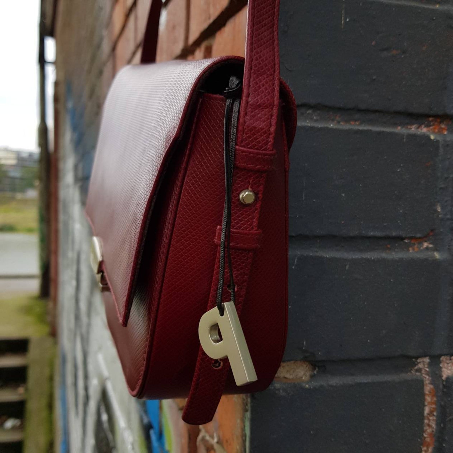 Mini Crossbody Organizer Purse Small Bag Burgundy Leather Etsy