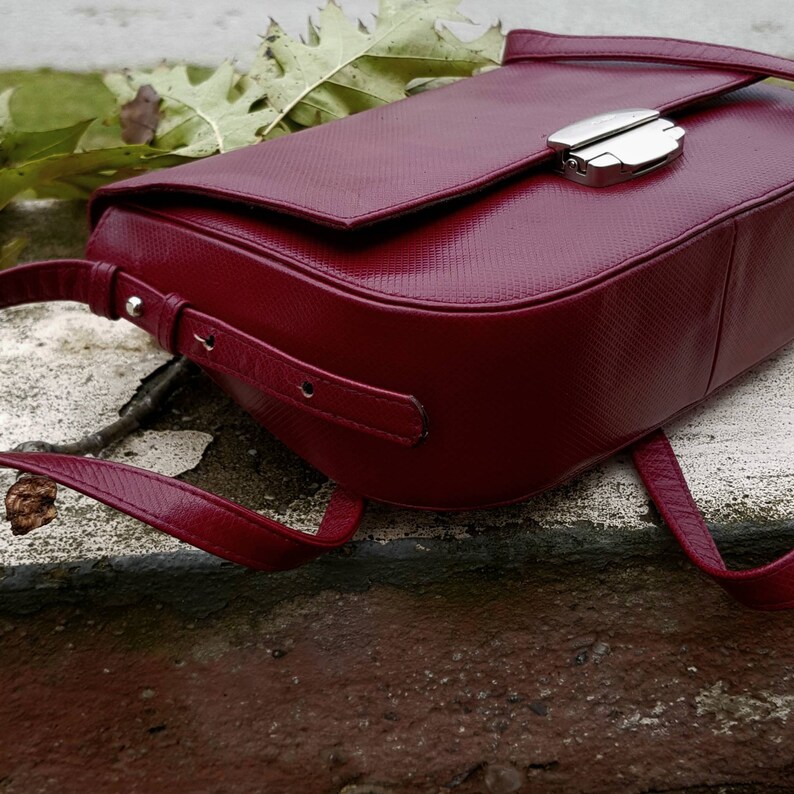 Mini Crossbody Organizer Purse Small Bag Burgundy Leather Etsy