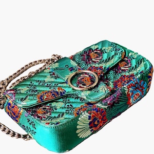 kleine Vintage-Stoff-Blumen-Tasche, Spaß und verrückte Umhängetasche aus Schweden